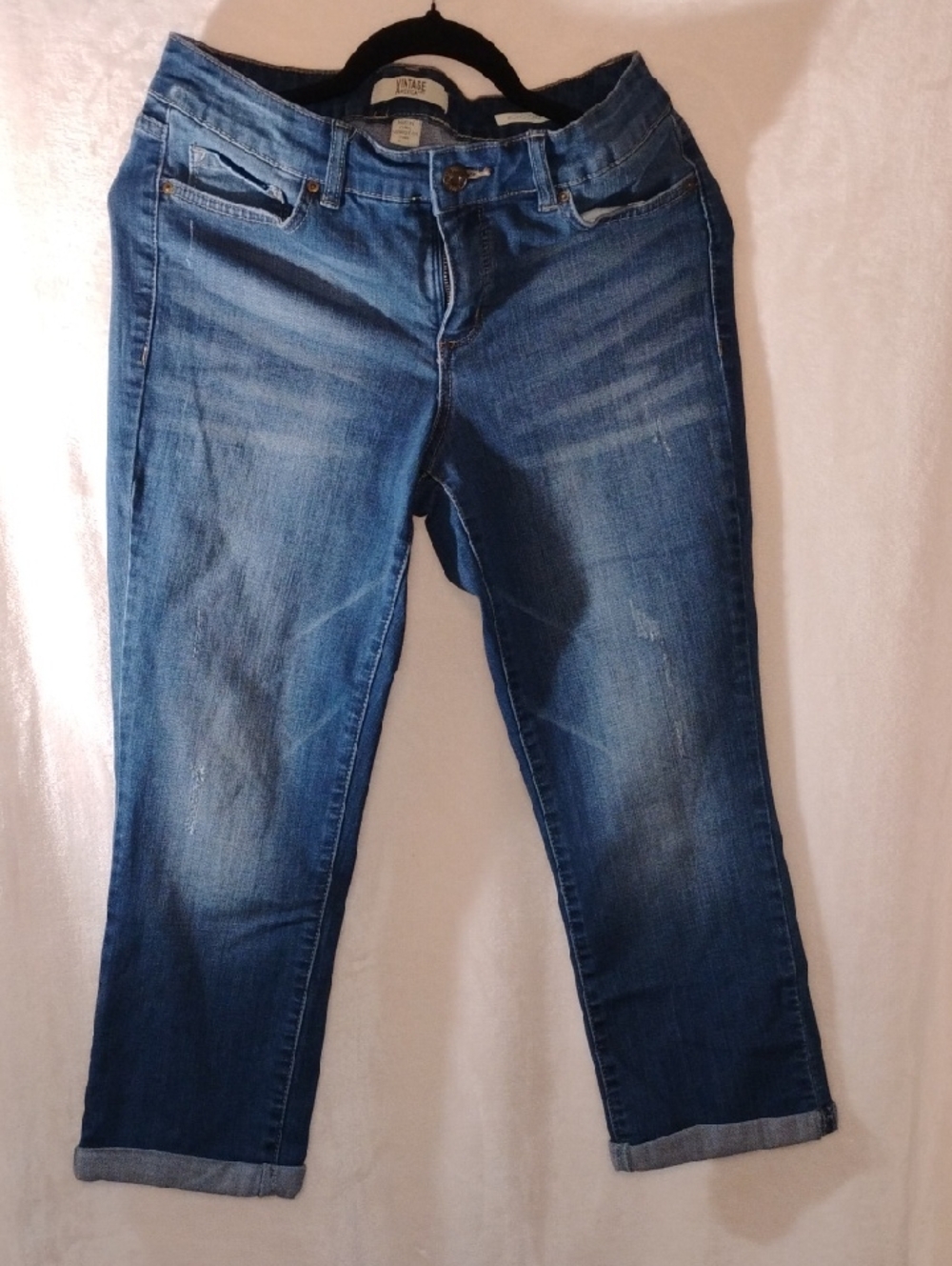 Vintage America Women’s Cropped Blue Denim Jeans Size 8